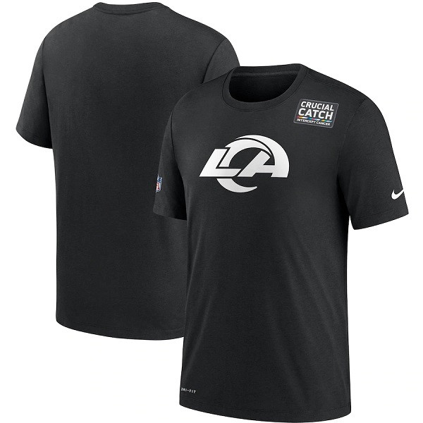 Men's Los Angeles Ram Black NFL 2020 Sideline Crucial Catch Performance T-Shirt